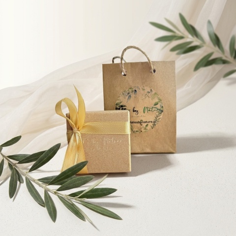 Naszyjnik z żywicy z kamieniami Florastone Niezapominajka, topaz i amazonit