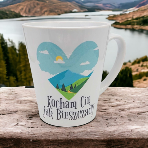 Kubek ceramiczny z nadrukiem prezent Kocham Cię jak Bieszczady