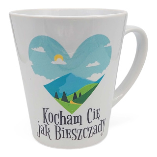 Kubek ceramiczny z nadrukiem prezent Kocham Cię jak Bieszczady