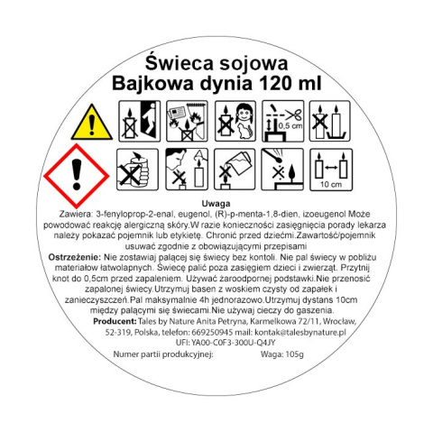 Świeca sojowa Bajkowa dynia 120 ml