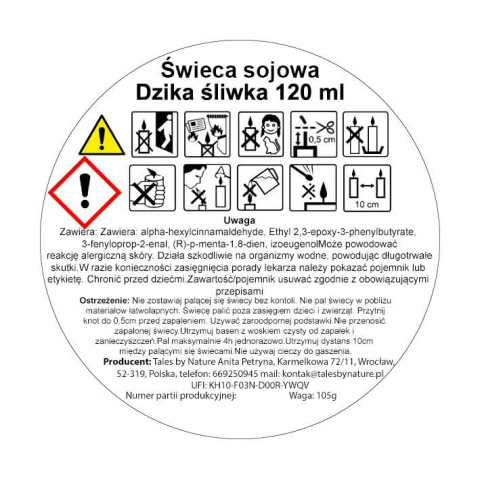 Świeca sojowa Dzika śliwka 120 ml