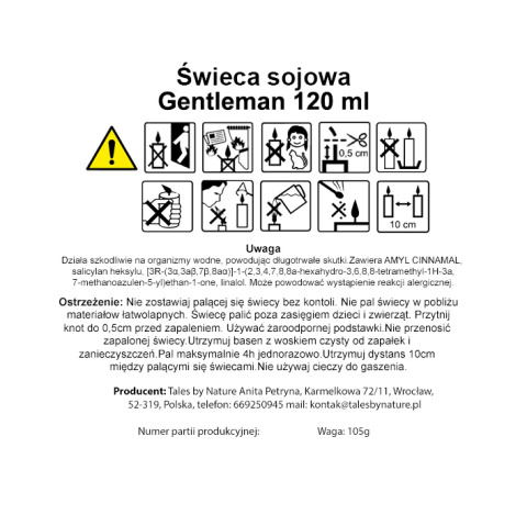 Świeca sojowa Gentleman 120 ml