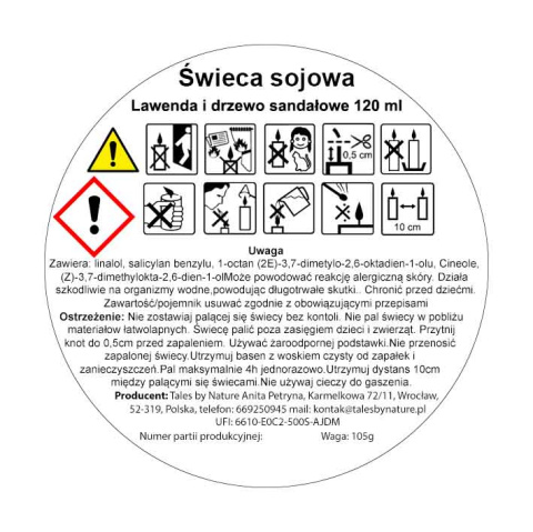 Świeca sojowa Lawenda i drzewo sandałowe 120 ml