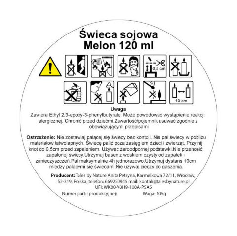 Świeca sojowa Melon 120 ml