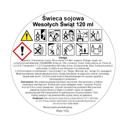 Świeca sojowa Wesołych Świąt 120 ml prezent