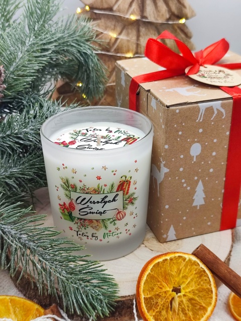 Świeca sojowa Wesołych Świąt Premium prezent Świeca sojowa Wesołych Świąt Premium prezent