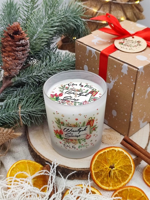 Świeca sojowa Wesołych Świąt Premium prezent Świeca sojowa Wesołych Świąt Premium prezent