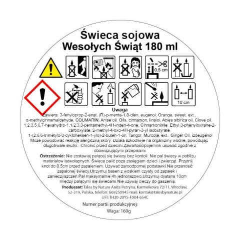 Świeca sojowa Wesołych Świąt Premium prezent Świeca sojowa Wesołych Świąt Premium prezent