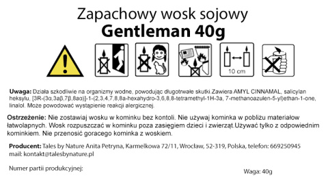 Zapachowy wosk sojowy do kominka Gentleman