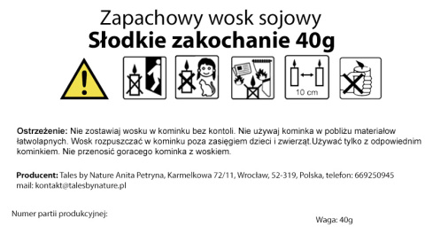 Zapachowy wosk sojowy do kominka Słodkie Zakochanie prezent Walentynki