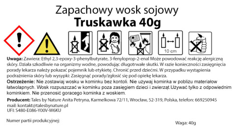 Zapachowy wosk sojowy do kominka Truskawka