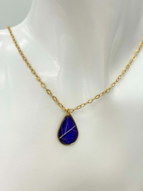 Naszyjnik z żywicy Fioletowa Esencja liścia