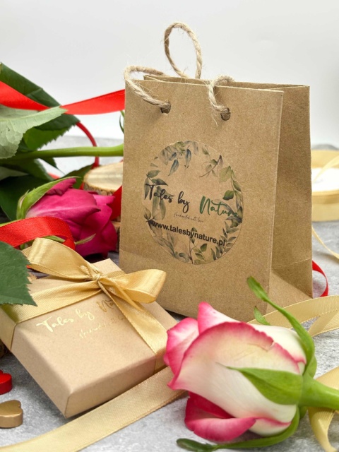 Naszyjnik z żywicy z kamieniami Florastone Esencja liścia i i turmalin i malachit