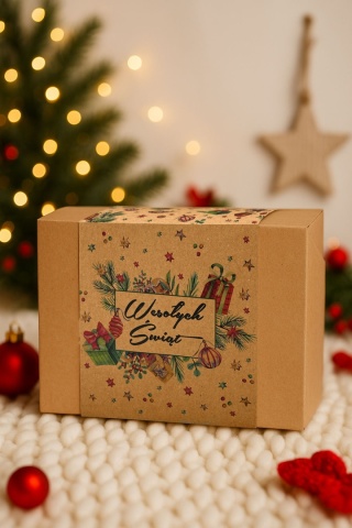 Świąteczny zestaw prezentowy Wesołych Świąt dwie świece