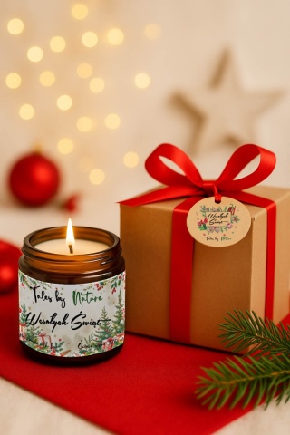 Gotowy prezent świeca sojowa Wesołych Świąt 120 ml prezent