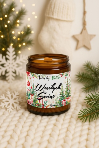 Świeca sojowa Wesołych Świąt 180 ml prezent