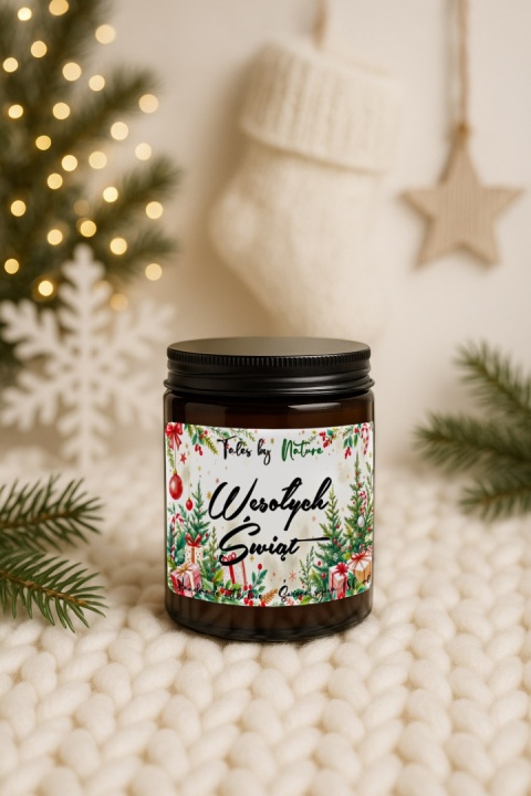 Świeca sojowa Wesołych Świąt 180 ml prezent