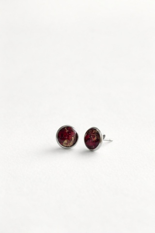 Kolczyki sztyfty Srebrzyste Płatki róży