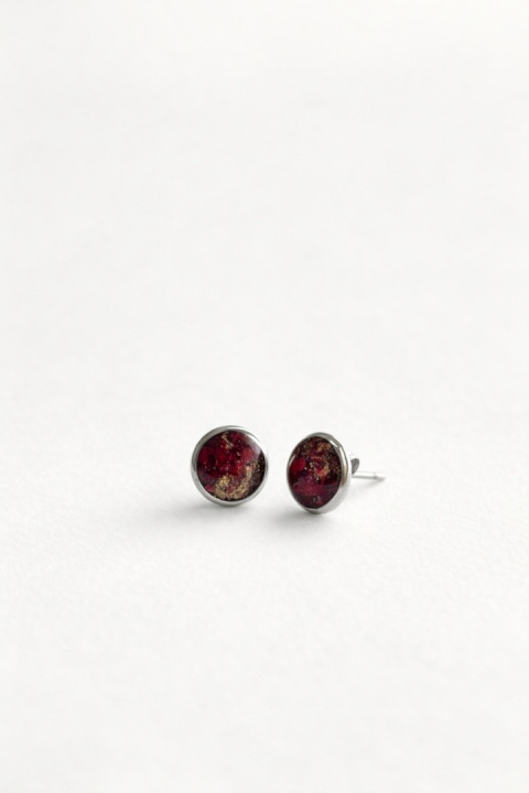 Kolczyki sztyfty Srebrzyste Płatki róży