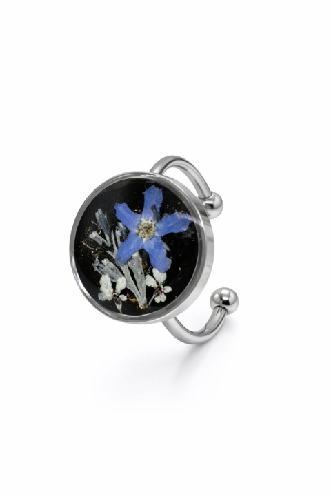 Pierścionek z żywicy regulowany Mega Srebrzysta Magia