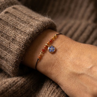 Bransoletka z żywicy Niezapominajka Pamiętaj agat karneol