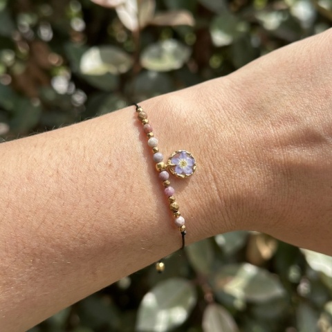 Bransoletka z żywicy Niezapominajka Pamiętaj fosofosyderyt