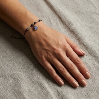 Bransoletka z żywicy Niezapominajka Pamiętaj lapis lazuli i cytryn