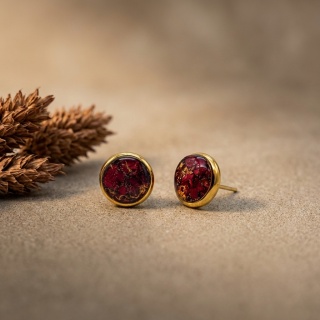 Kolczyki sztyfty Złociste Płatki róży