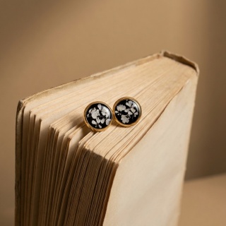 Kolczyki sztyfty Złociste nocne kwiaty dzikiej marchwi