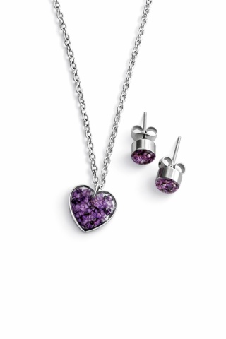 Komplet biżuterii z żywicy Mini Fioletowa dzika marchew