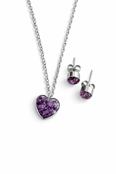 Komplet biżuterii z żywicy Mini Fioletowa dzika marchew