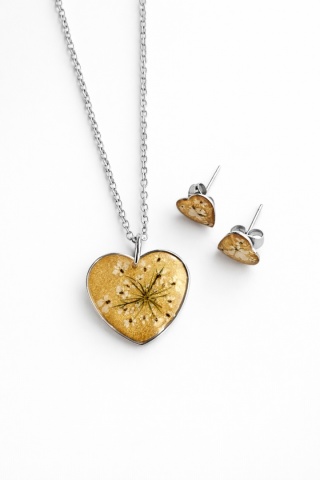 Komplet biżuterii z żywicy Magiczna dzika marchew