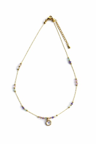 Naszyjnik z żywicy Aura ze smagliczką i fluorytem