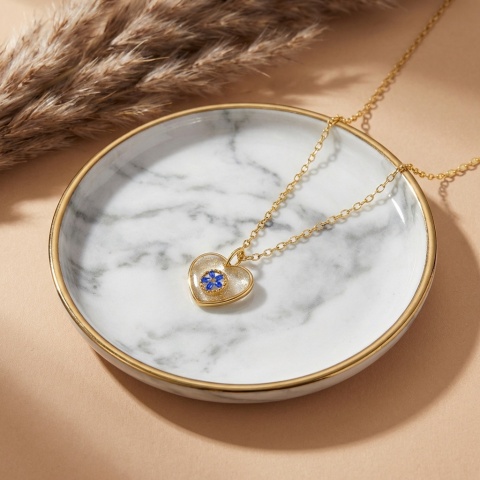 Naszyjnik z żywicy Fantazyjna Niezapominajka