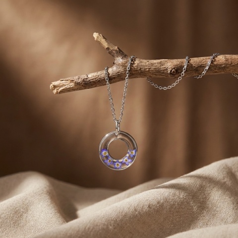 Naszyjnik z żywicy Fantazyjne Niezapominajki