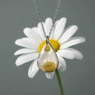 Naszyjnik z żywicy Magiczna margaretka