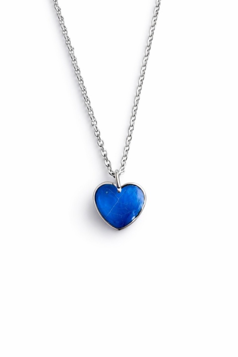 Naszyjnik z żywicy serce Niebieska Esencja liścia