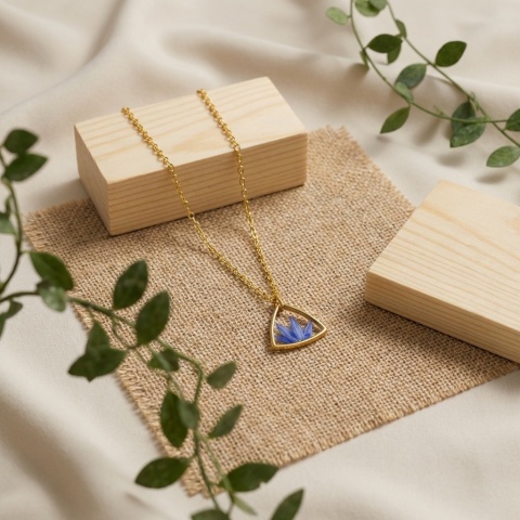 Naszyjnik z żywicy góry Chabry złociste