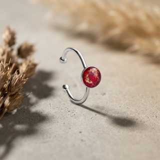 Pierścionek z żywicy regulowany Płatki róży